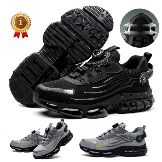 GuardianGear Safety Shoes® : Zapatos de Seguridad con Botón Giratorio para Hombre