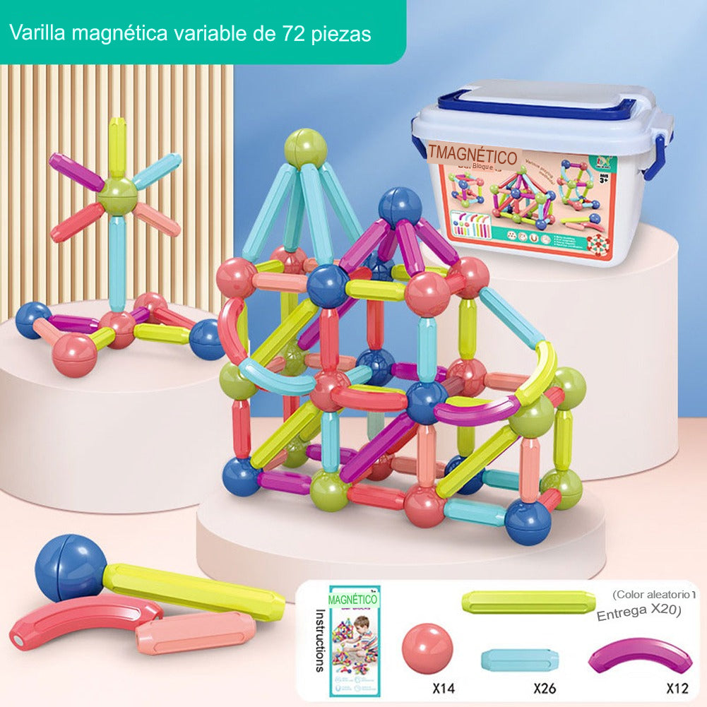 MagnoBuild Kit: Juego de Bolas y Varillas Magnéticas - Bloques de Construcción Educativos para Futuros Ingenieros