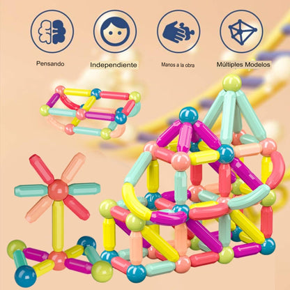 MagnoBuild Kit: Juego de Bolas y Varillas Magnéticas - Bloques de Construcción Educativos para Futuros Ingenieros