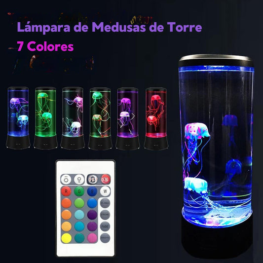 Jellyfish LED Lamp: Lámpara LED de Medusas con Control Remoto.