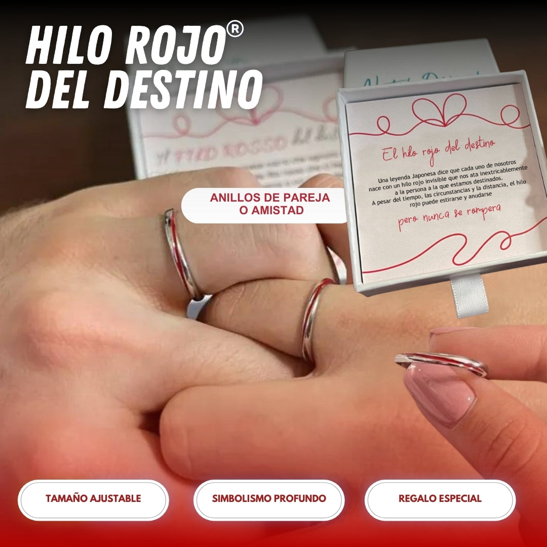 Hilo rojo del destino: Anillos de pareja o amistad