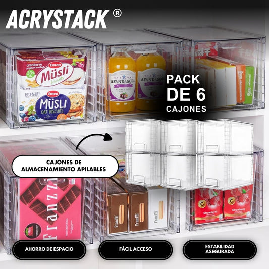 AcryStack: 6 Cajones de Almacenamiento Apilables