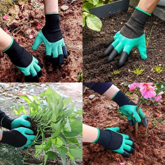 Guantes con garras para jardinería